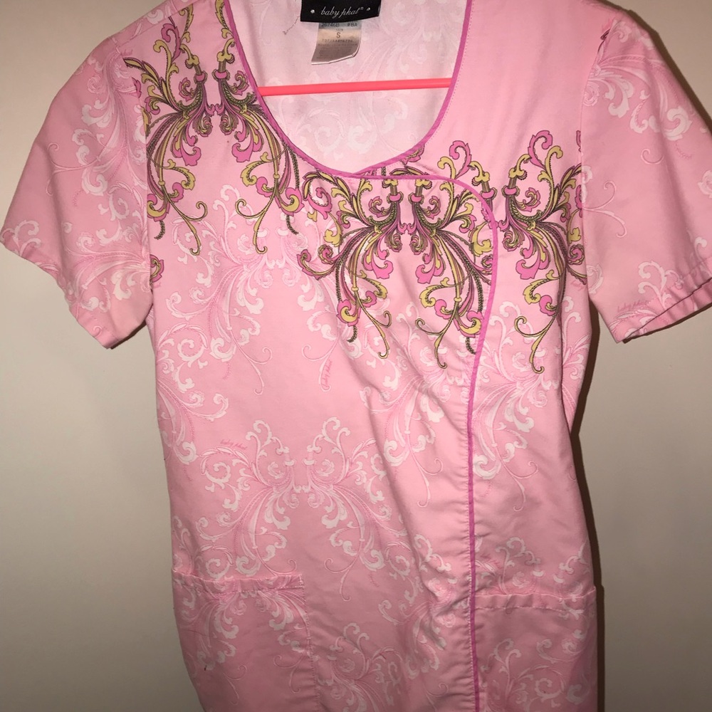Pink scrub top